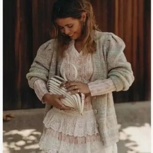 LOVESHACKFANCY WILFRED BOYFRIEND CARDIGAN SIZE MED